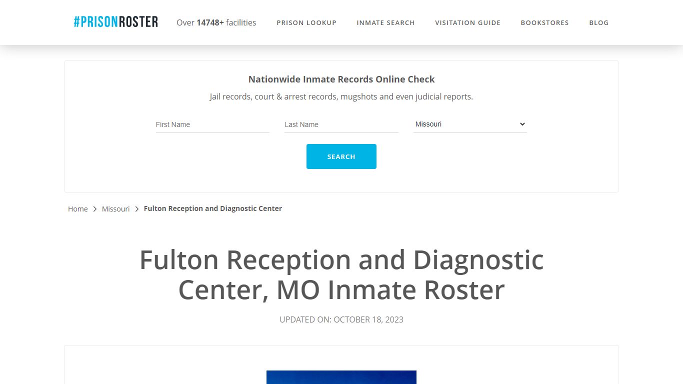 Fulton Reception and Diagnostic Center, MO Inmate Roster